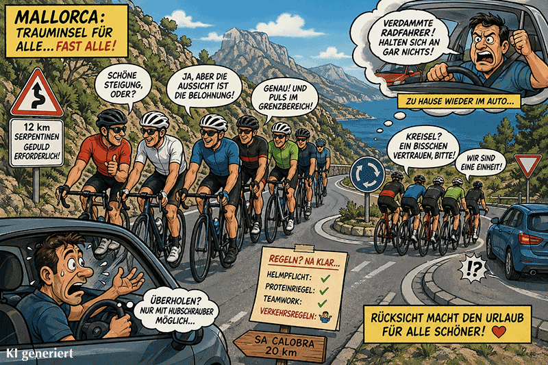 KI-generiertes Bild Radfahrer und Mietwagen Konflikt - KI generiert